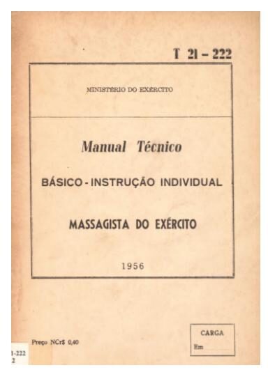 Manual Técnico T 21-222 – Massagista do Exército